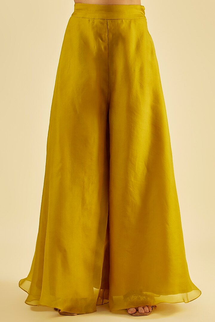 Mustard Silk Wedding Sharara Set by Prisho at Pernia's Pop Up Shop