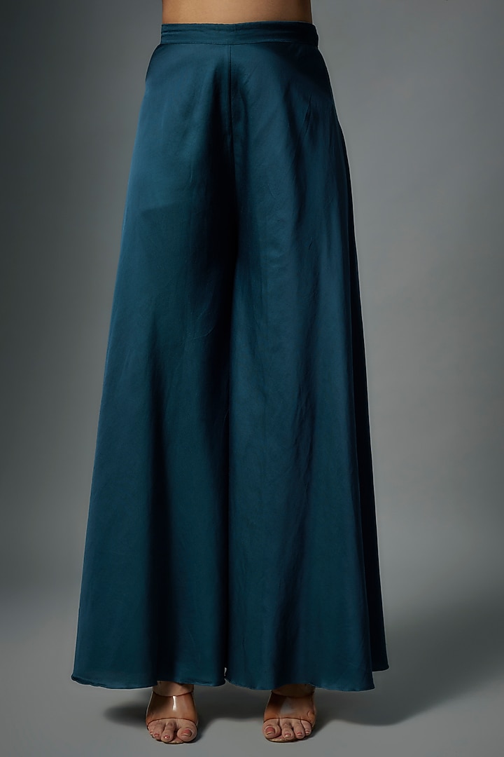 Navy Blue Organza Resham Embroidered Cape Set by Prisho at Pernia's Pop Up Shop