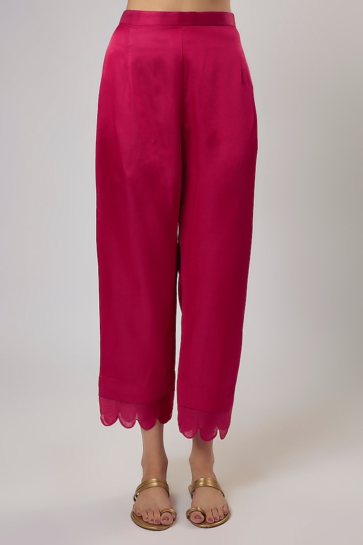 Fuchsia Silk Resham Work Kurta Set by Prisho at Pernia's Pop Up Shop