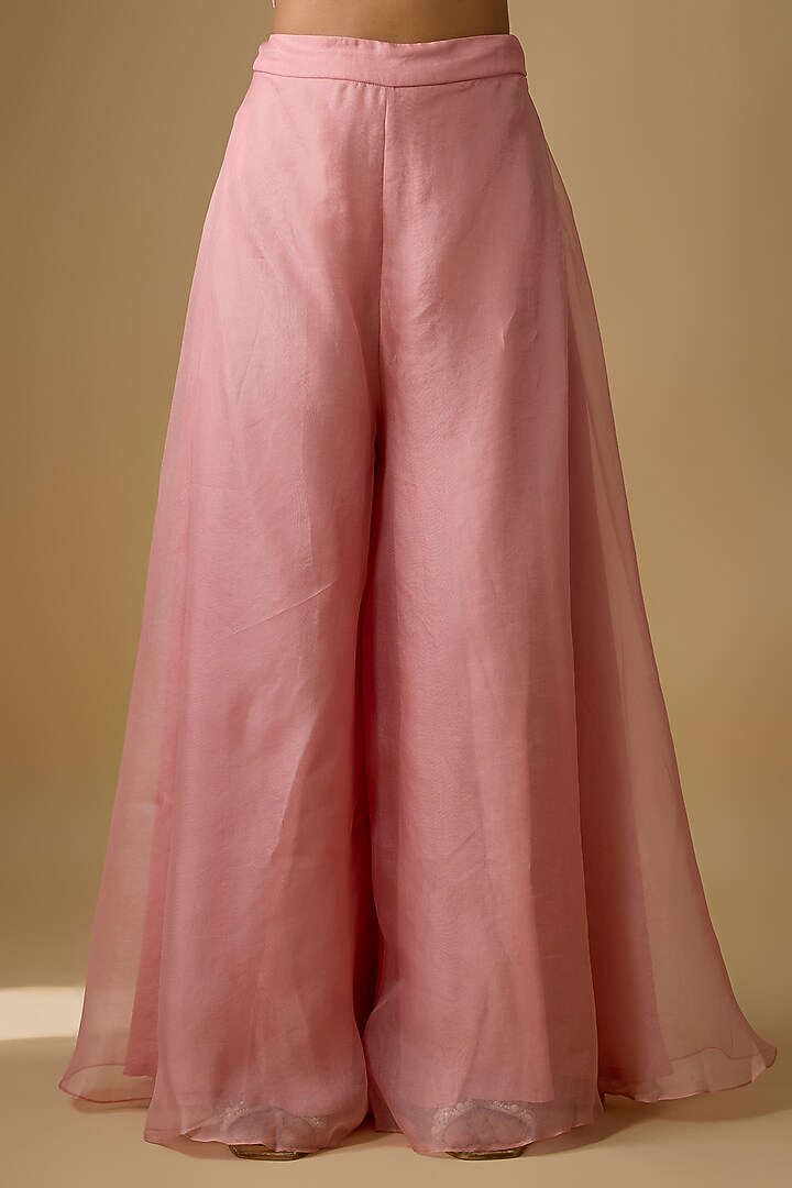 Dark Flamingo Silk Wedding Sharara Set by Prisho at Pernia's Pop Up Shop