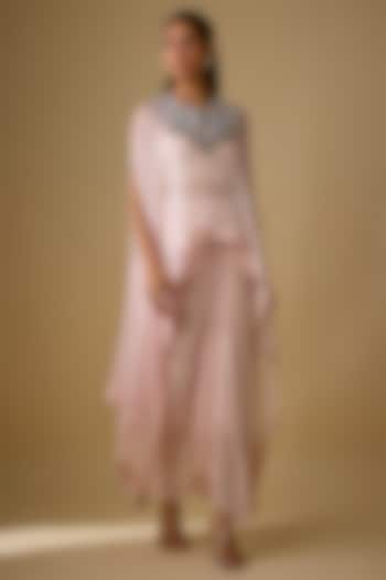 Flamingo Pink Modal Satin Skirt Set by Prisho at Pernia's Pop Up Shop