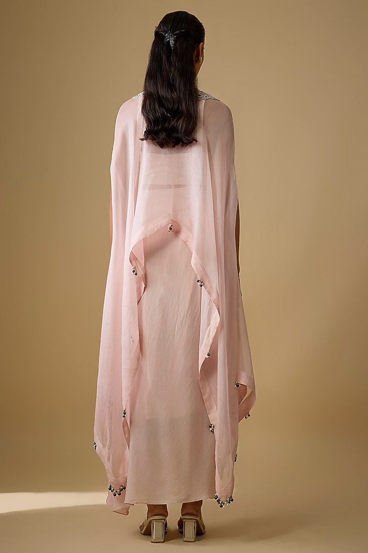 Flamingo Pink Modal Satin Skirt Set by Prisho at Pernia's Pop Up Shop