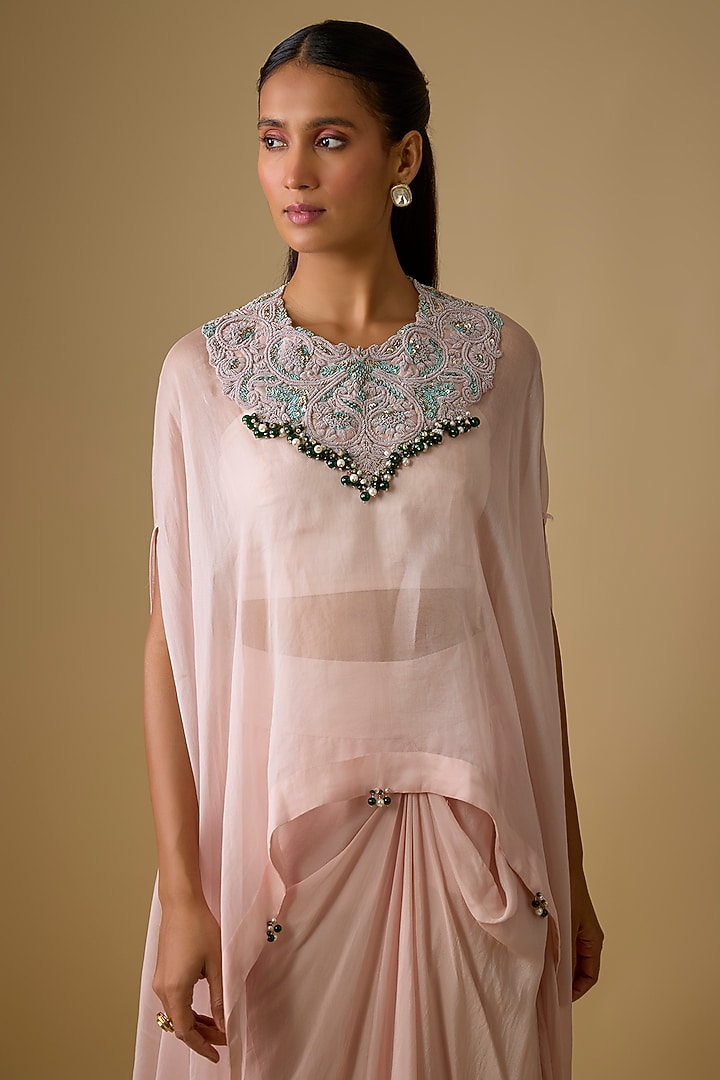 Flamingo Pink Modal Satin Skirt Set by Prisho at Pernia's Pop Up Shop