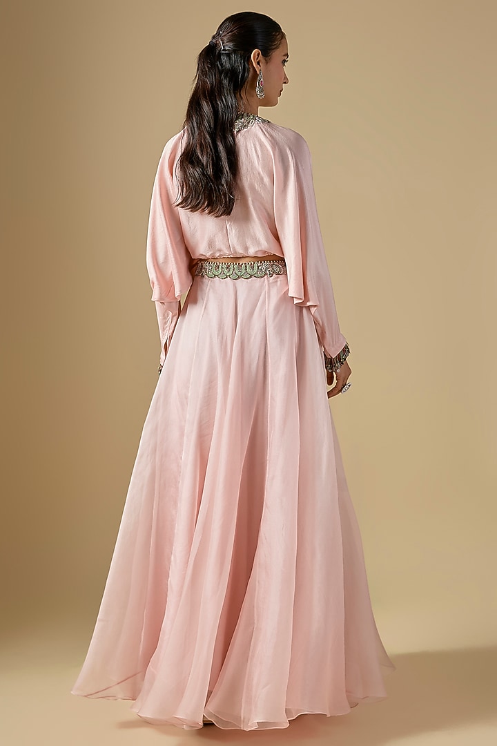 Flamingo Pink Organza Skirt Set by Prisho at Pernia's Pop Up Shop