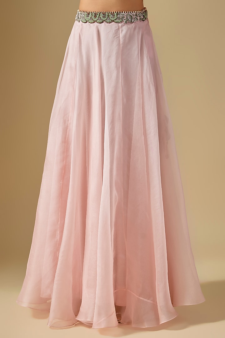 Flamingo Pink Organza Skirt Set by Prisho at Pernia's Pop Up Shop