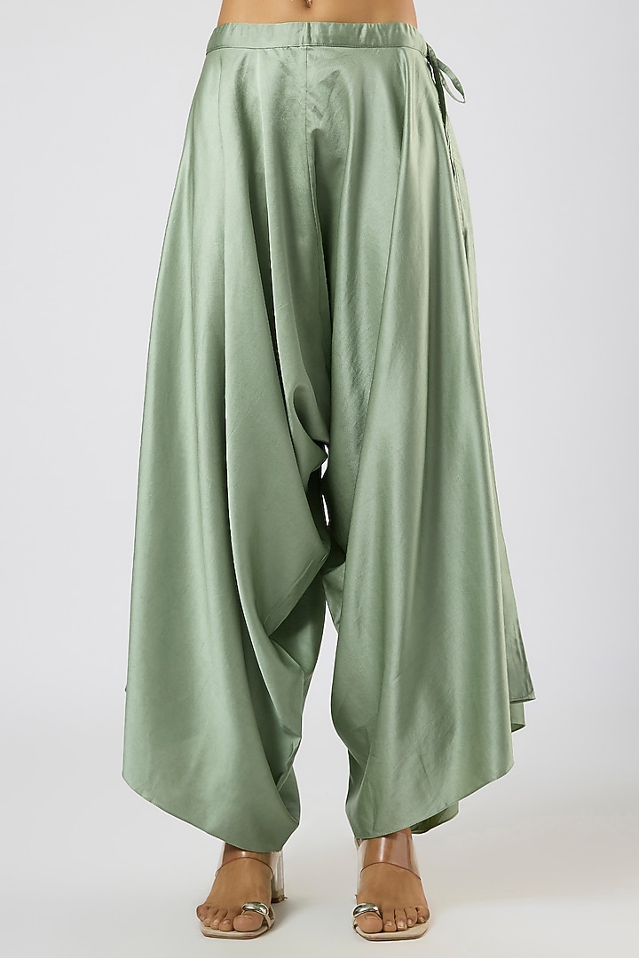 Aqua Tissue Thread Embroidered Umbrella Kaftan Set by Prisho at Pernia's Pop Up Shop