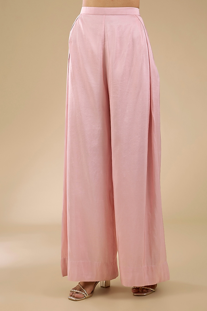 Flamingo Pink Silk Thread Work Co-Ord Set by Prisho at Pernia's Pop Up Shop