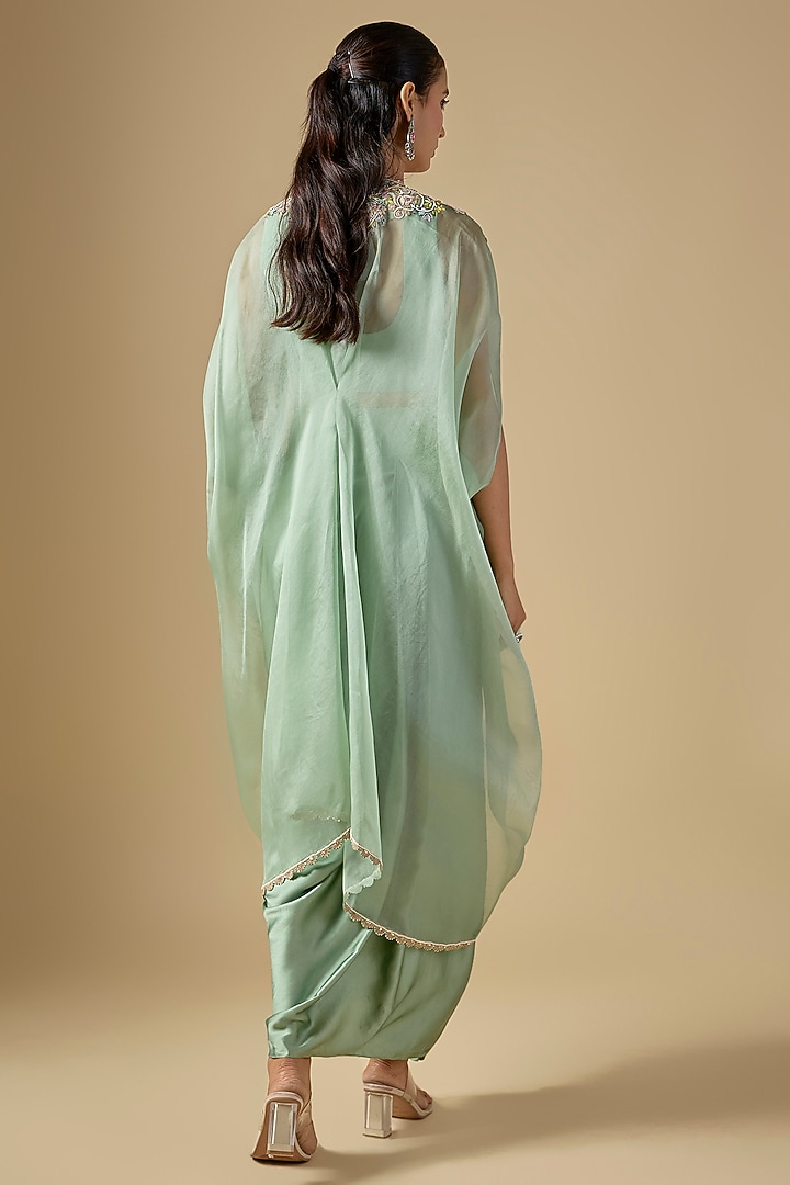 Aqua Organza Dori Work Cape Set by Prisho at Pernia's Pop Up Shop