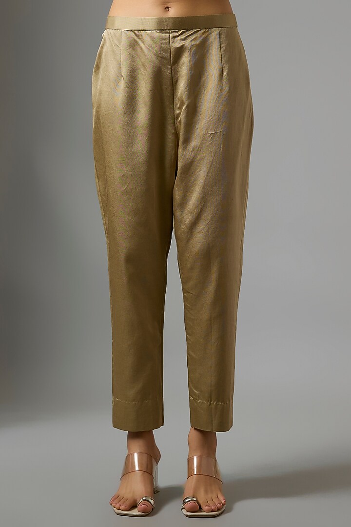 Champagne Crushed Tissue Kaftan Set by Prisho at Pernia's Pop Up Shop