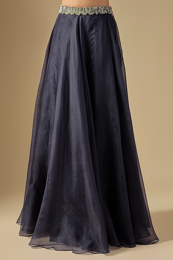 Royal Blue Organza Skirt Set by Prisho at Pernia's Pop Up Shop