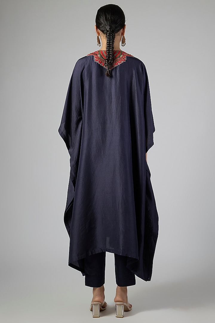 Royal Blue Silk Kaftan Set by Prisho at Pernia's Pop Up Shop