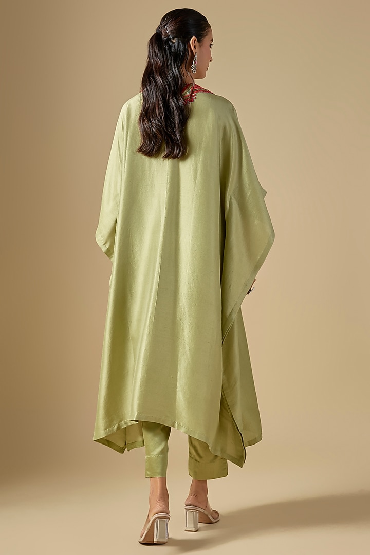 Sea Green Silk Thread Work Kurta Set by Prisho at Pernia's Pop Up Shop