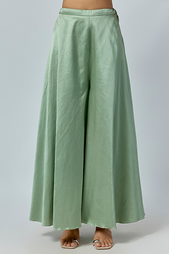 Aqua Organza Thread Embroidered Cape Set by Prisho at Pernia's Pop Up Shop
