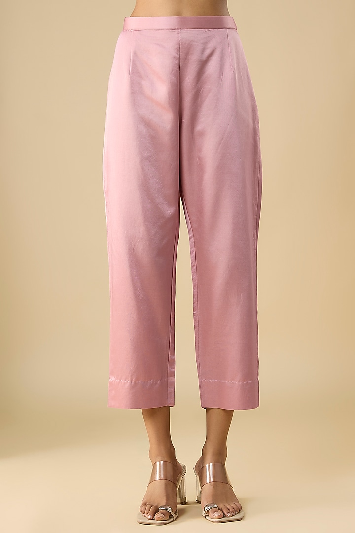 Deep Pink Silk Thread Work Kaftan Set by Prisho at Pernia's Pop Up Shop