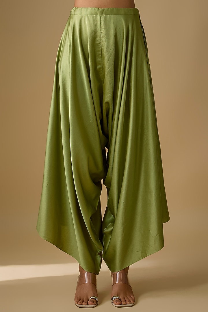 Sea Green Tissue Thread Work Cape Set by Prisho at Pernia's Pop Up Shop