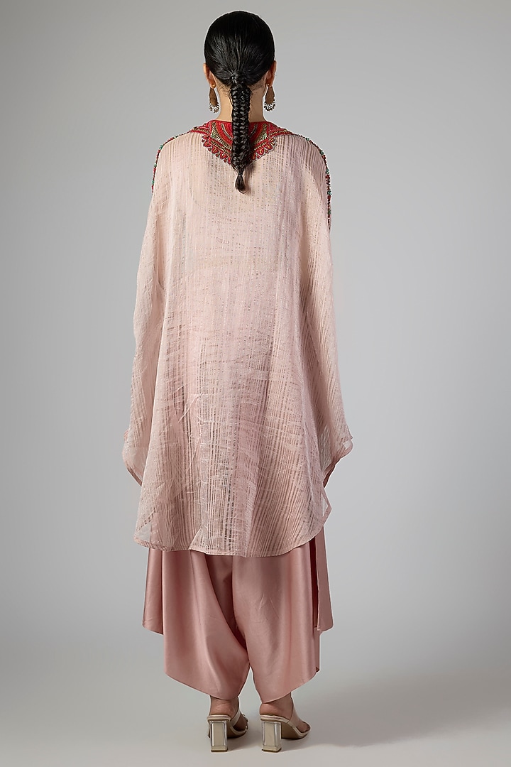 Peach Tissue Kaftan Set by Prisho at Pernia's Pop Up Shop