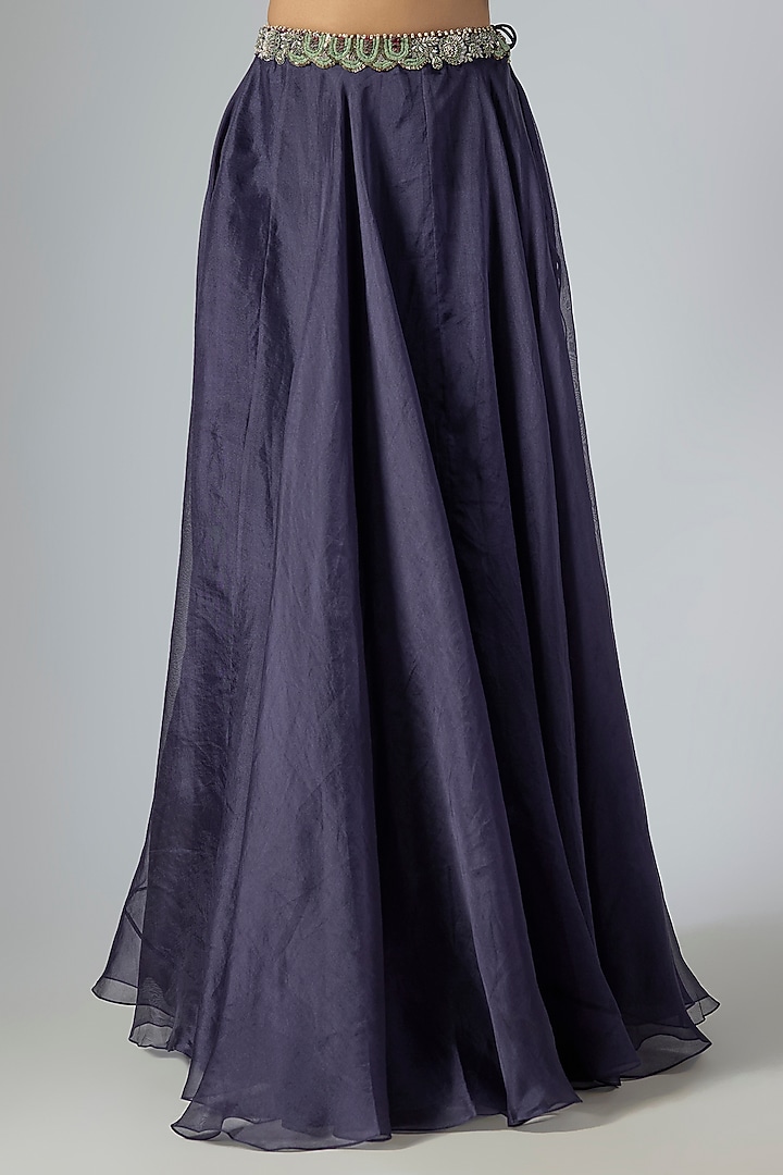Royal Blue Organza Skirt Set by Prisho at Pernia's Pop Up Shop