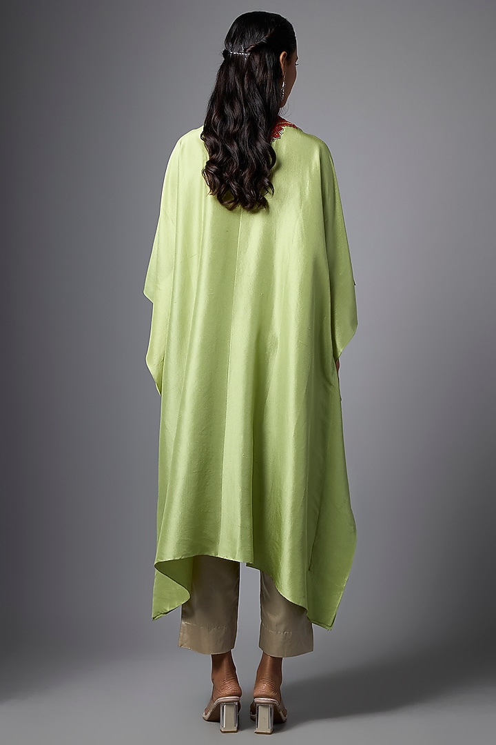 Deep Sea Green Silk Kaftan Set by Prisho at Pernia's Pop Up Shop