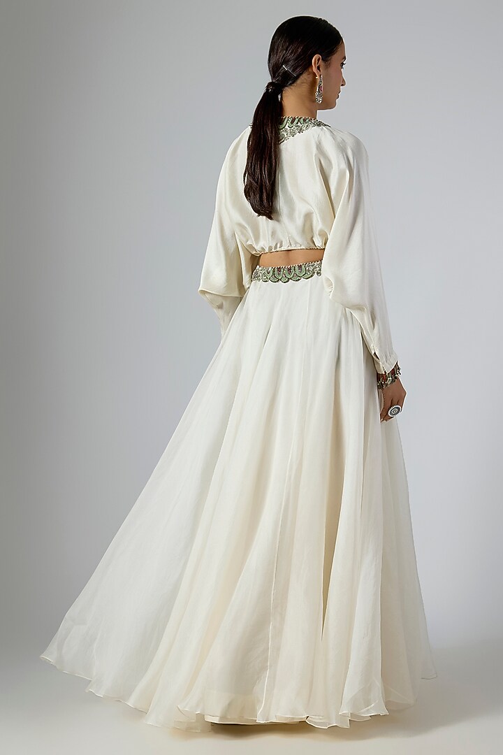 Ivory Organza Skirt Set by Prisho at Pernia's Pop Up Shop