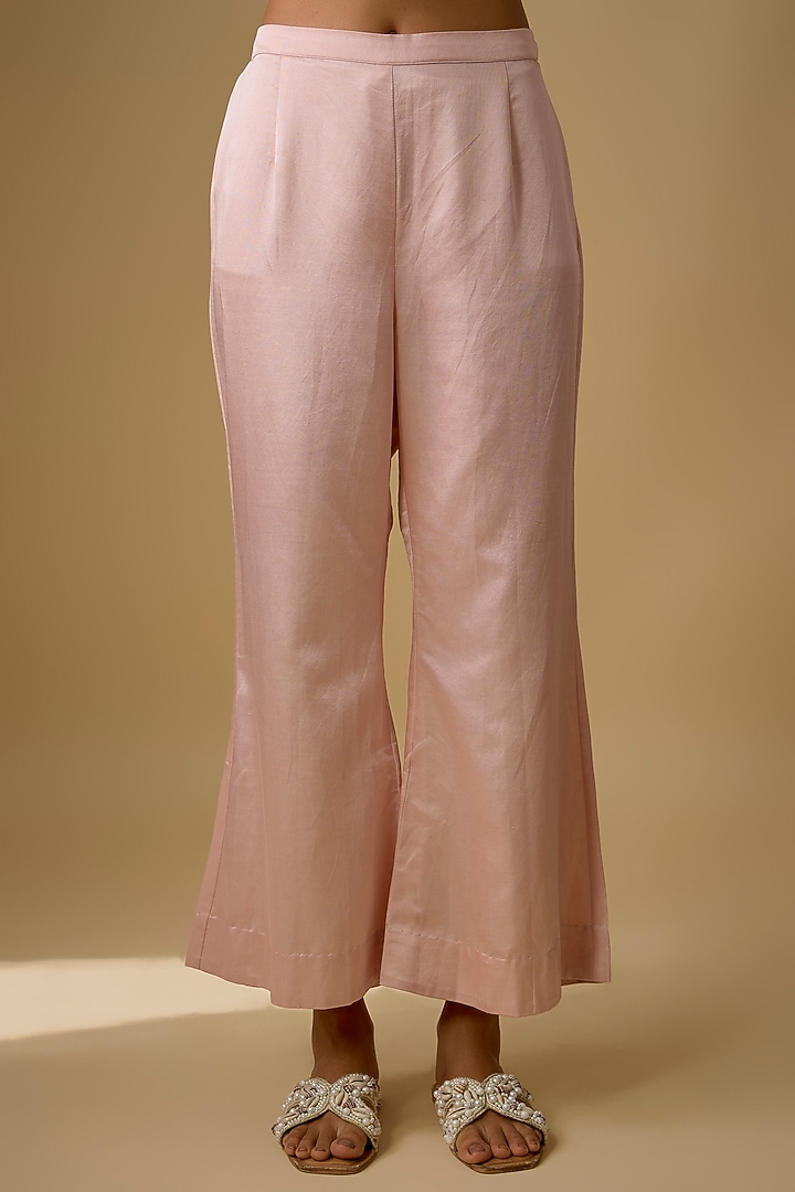 Flamingo Pink Organza Resham Work Jacket Set by Prisho at Pernia's Pop Up Shop