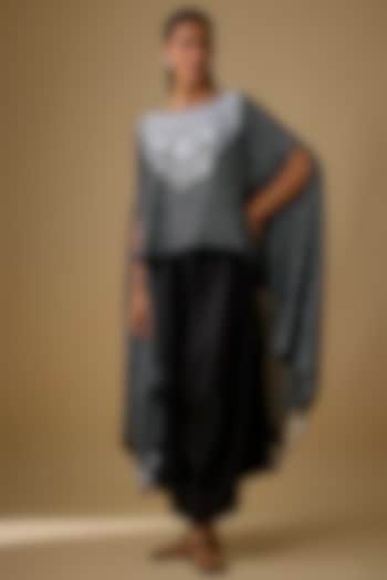 Black Bandhej Resham Work Kaftan Set by Prisho at Pernia's Pop Up Shop