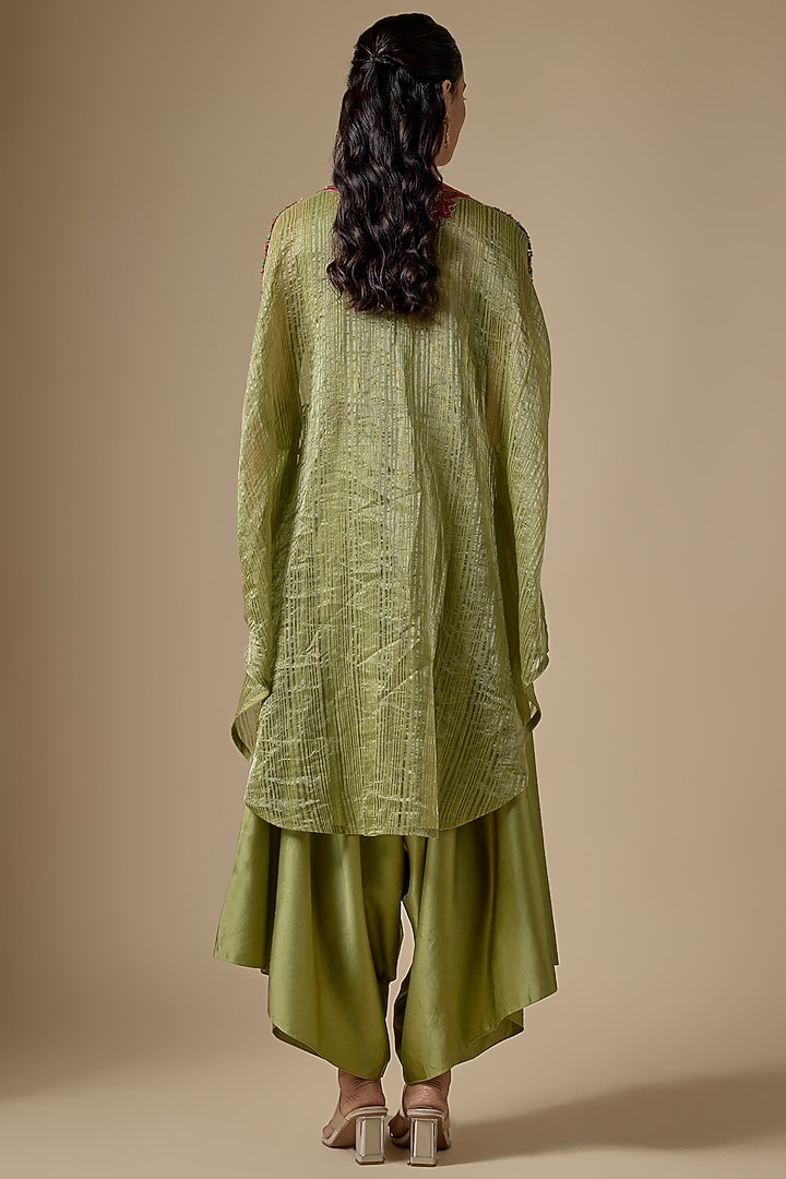 Aqua Tissue Threadwork Kaftan Set by Prisho at Pernia's Pop Up Shop