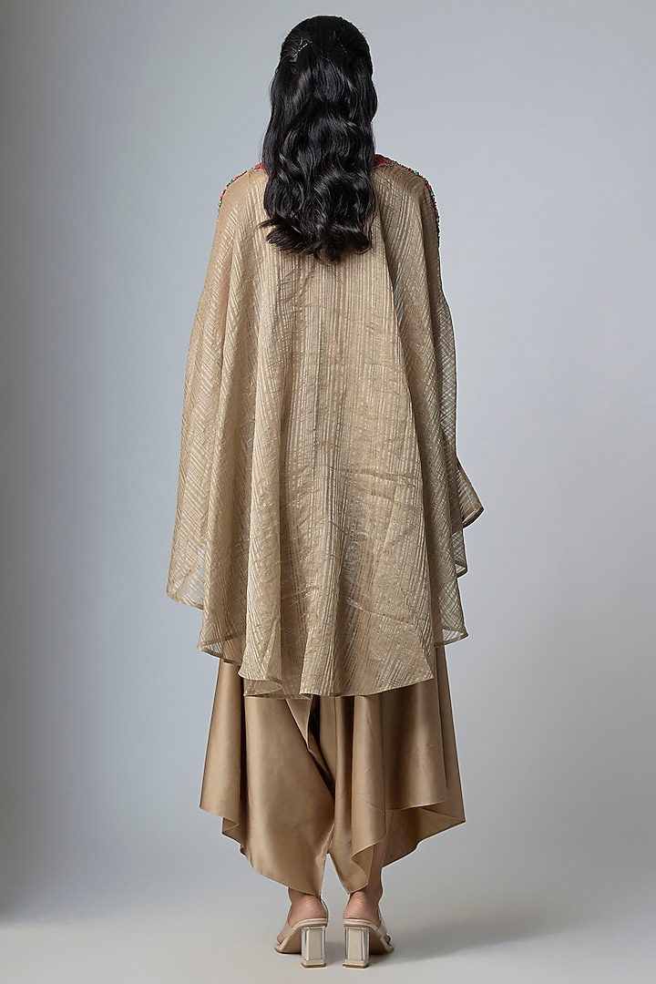 Champagne Tissue Kaftan Set by Prisho at Pernia's Pop Up Shop
