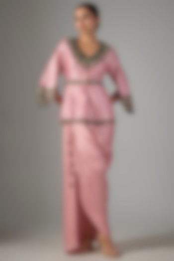 Flamingo Modal Satin Skirt Set by Prisho at Pernia's Pop Up Shop