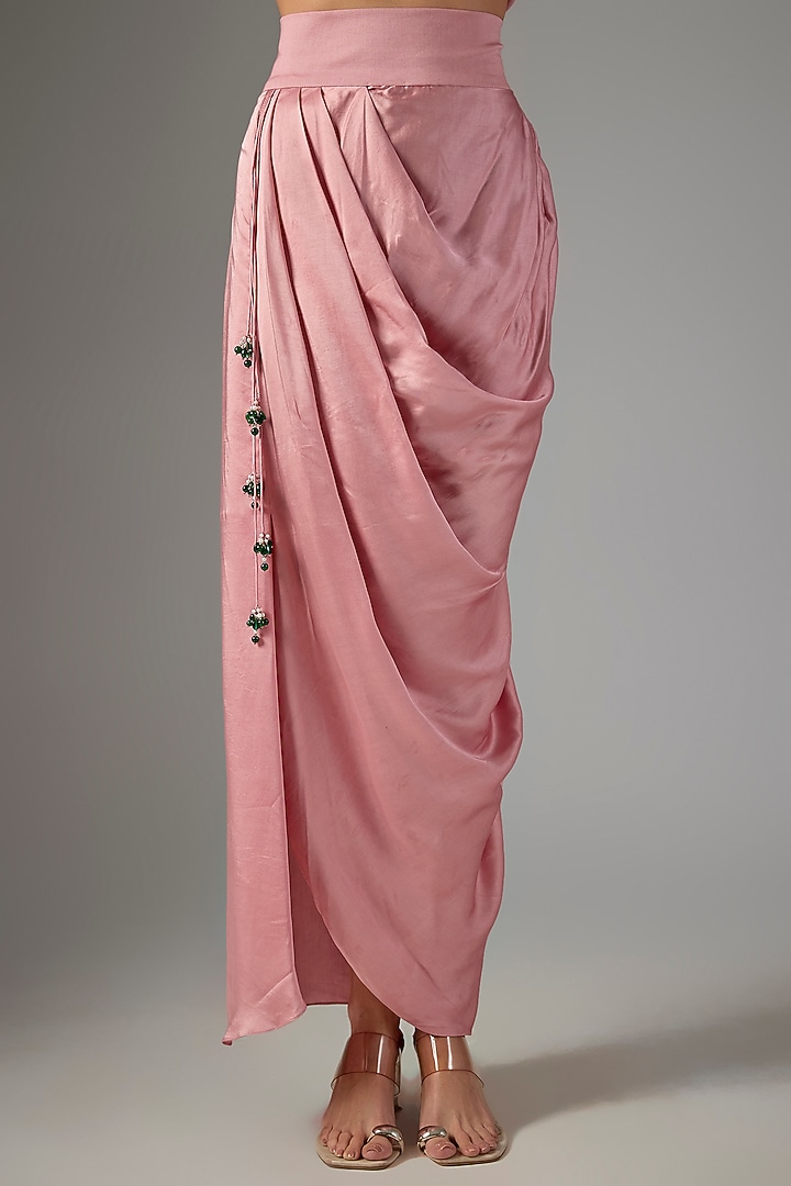 Flamingo Modal Satin Skirt Set by Prisho at Pernia's Pop Up Shop