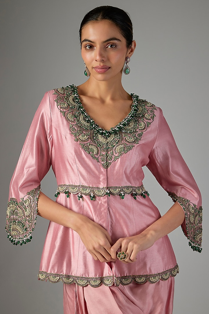Flamingo Modal Satin Skirt Set by Prisho at Pernia's Pop Up Shop