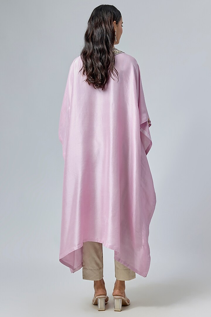 Lavender Silk Dori Embroidered Kaftan Set by Prisho at Pernia's Pop Up Shop