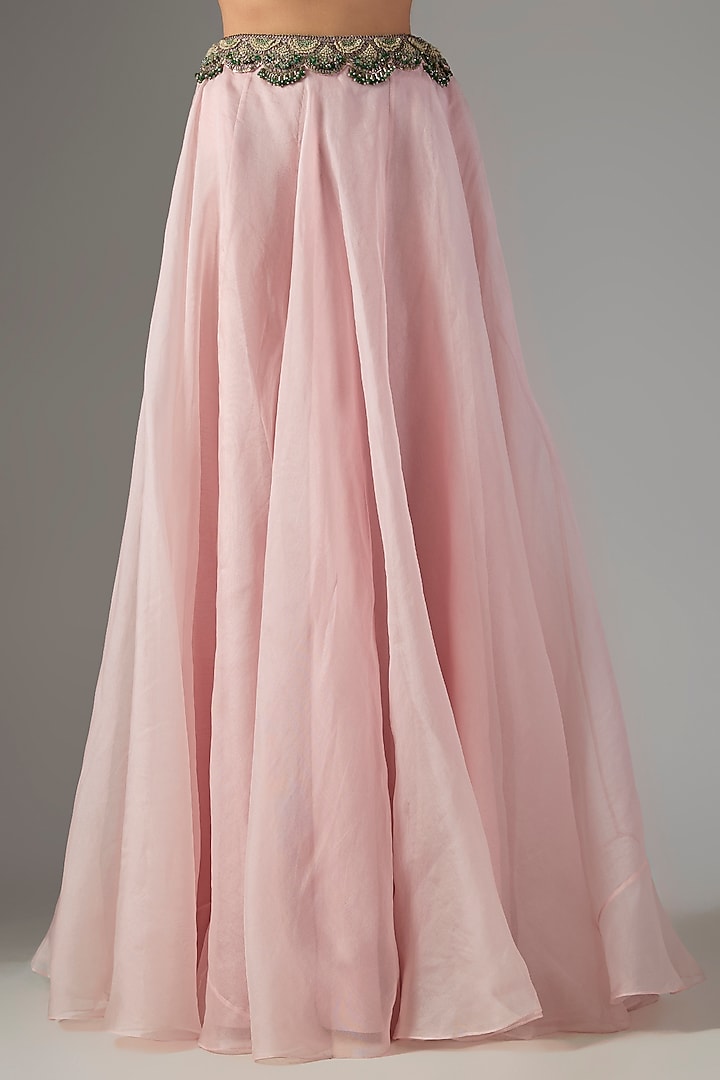 Flamingo Organza Threadwork Cape Set by Prisho at Pernia's Pop Up Shop