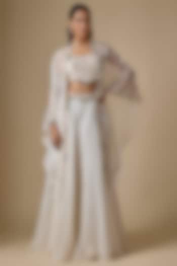 Ivory Organza Skirt Set by Prisho at Pernia's Pop Up Shop