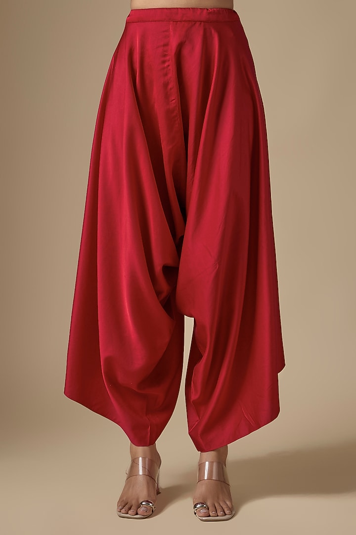 Red Organza Dori Work Cape Set by Prisho at Pernia's Pop Up Shop