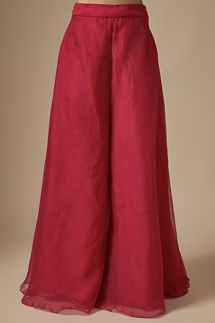 Red Silk Wedding Sharara Set by Prisho at Pernia's Pop Up Shop