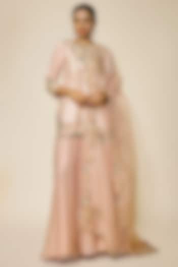 Blush Pink Silk Dori Embroidered Kurta Set by Prisho at Pernia's Pop Up Shop