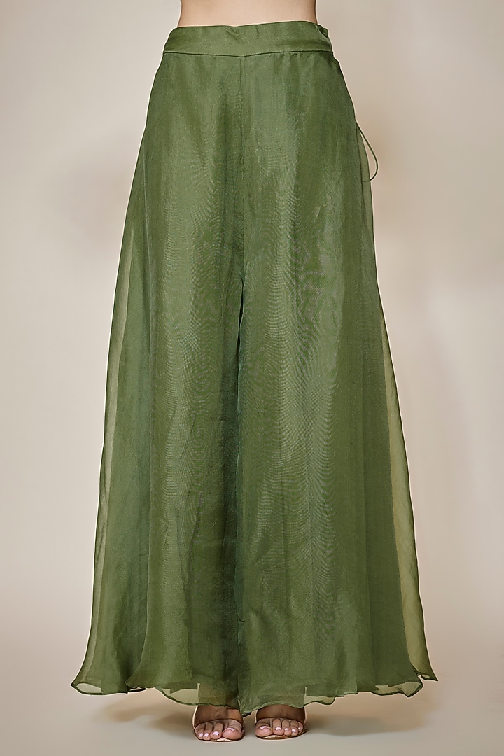 Green Organza Wedding Sharara Set by Prisho at Pernia's Pop Up Shop