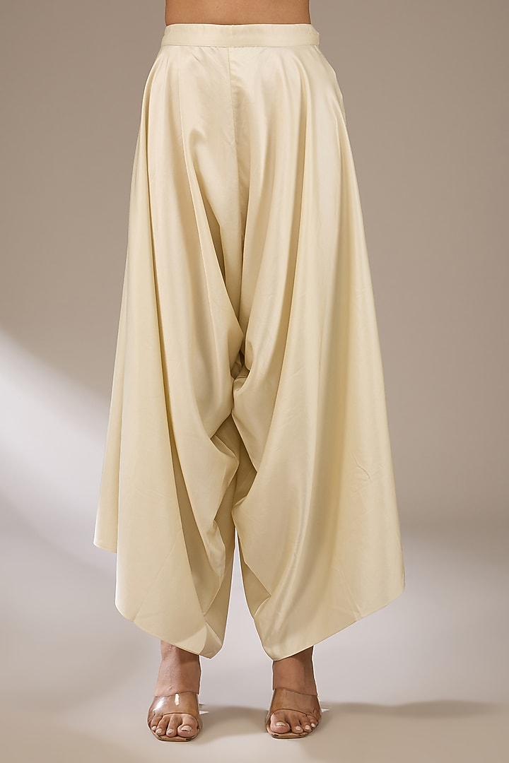 Mustard Silk Resham Embroidered Kaftan Set by Prisho at Pernia's Pop Up Shop