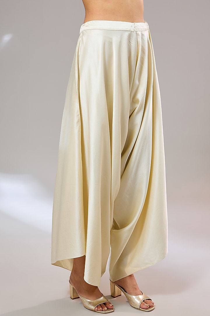 Mustard Silk Crush Thread Work Kaftan Set by Prisho at Pernia's Pop Up Shop