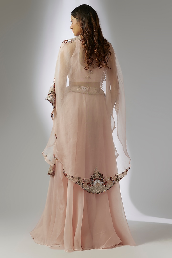 Flamingo Pink Organza Skirt Set by Prisho at Pernia's Pop Up Shop