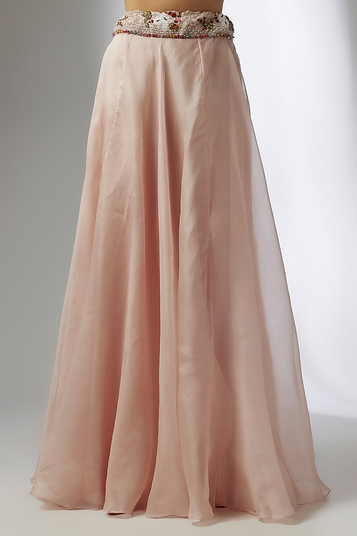 Flamingo Pink Organza Skirt Set by Prisho at Pernia's Pop Up Shop
