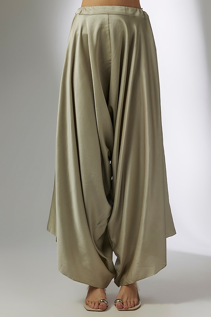 Bottle Green Silk Resham Work Kaftan Set by Prisho at Pernia's Pop Up Shop
