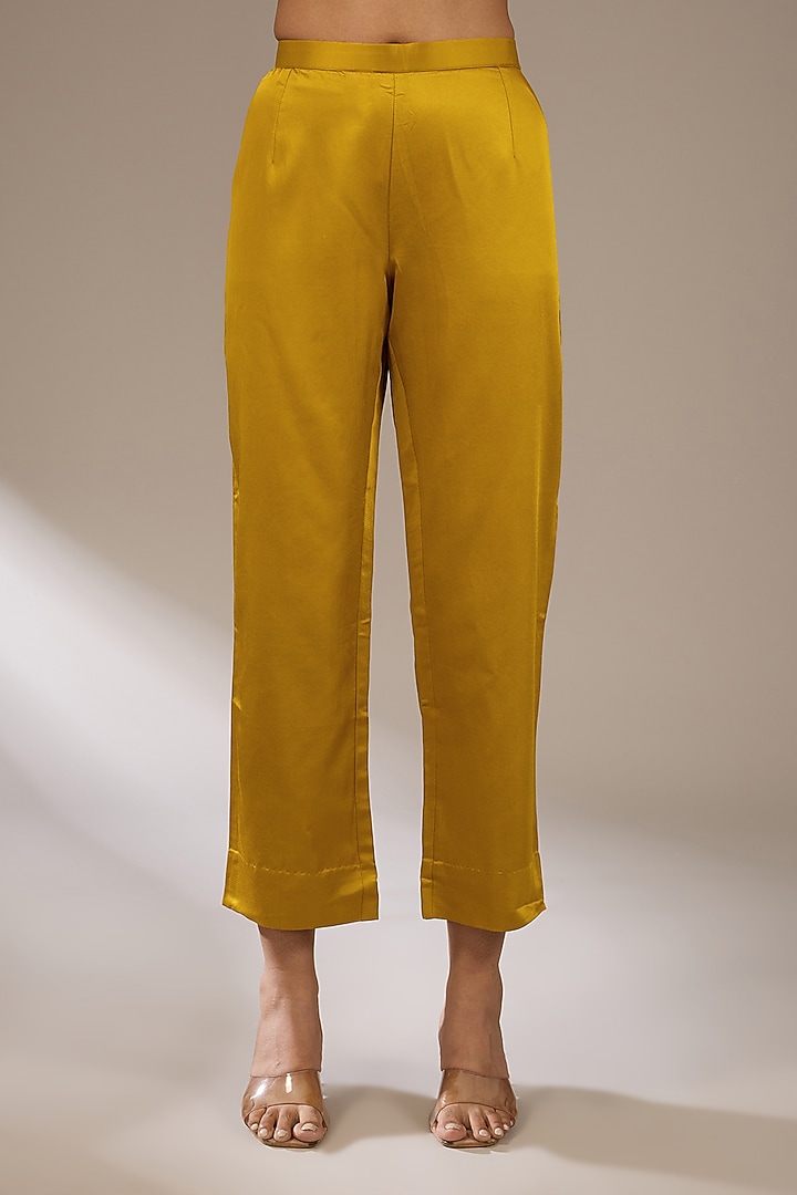 Mustard Silk Dori Work Kaftan Set by Prisho at Pernia's Pop Up Shop