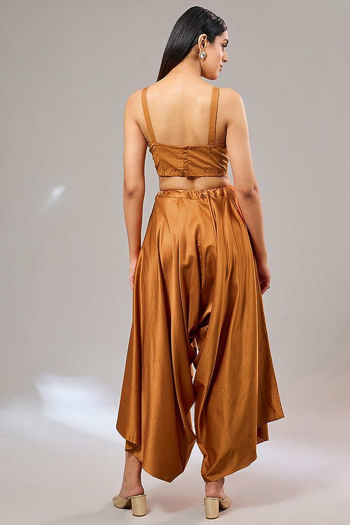 Orange Organza Resham Work Umbrella Kaftan Set by Prisho at Pernia's Pop Up Shop