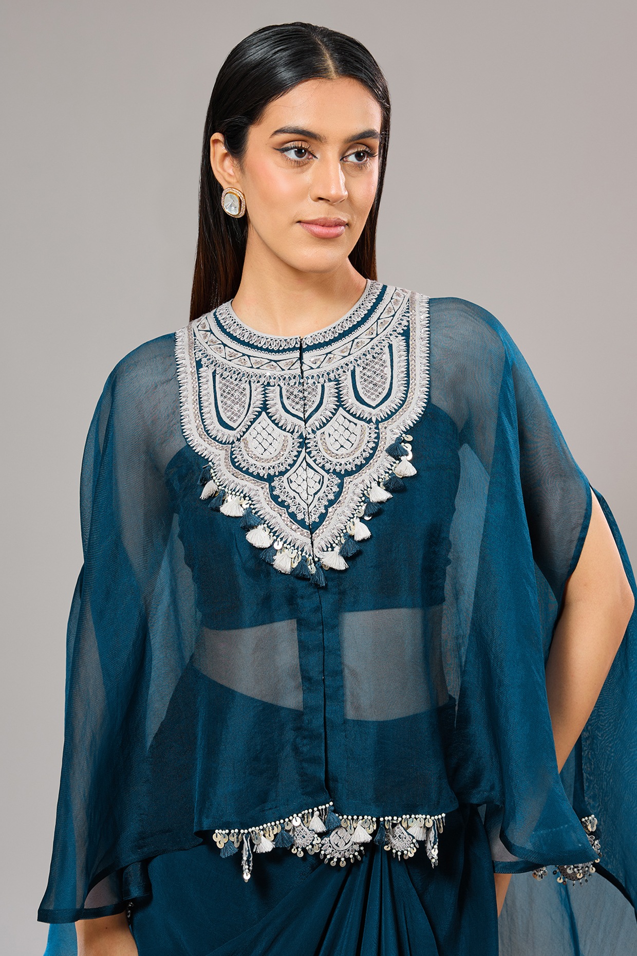 KAPRA 280pcs 青 Sapphire Blue/White Polyester/Lycra Double Boarder Scattered