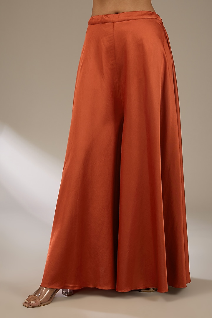 Deep Orange Silk Dori & Resham Work Bridal Anarkali Set by Prisho at Pernia's Pop Up Shop