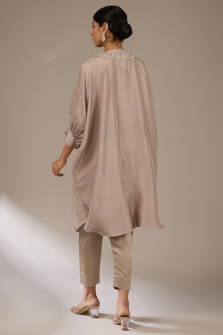 Amethyst Habutai Silk Resham Work Kaftan Set by Prisho at Pernia's Pop Up Shop