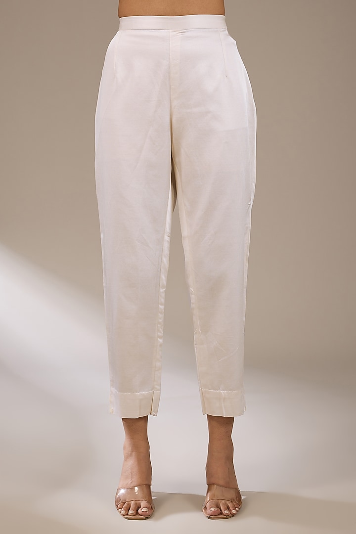 Ivory Silk Resham Work Kurta Set by Prisho at Pernia's Pop Up Shop