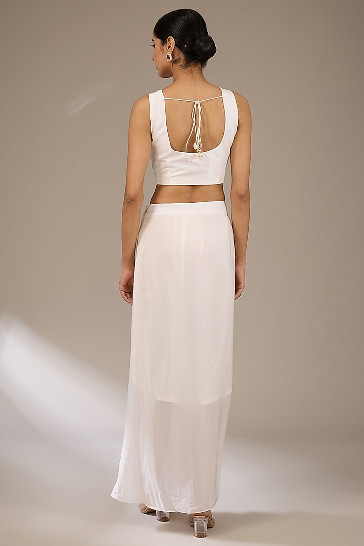 Ivory Organza Kairi Work Kaftan Set by Prisho at Pernia's Pop Up Shop