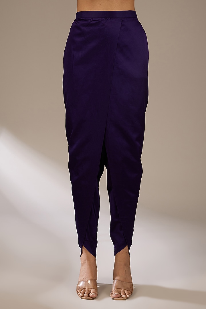 Dark Purple Silk Gota Work Kurta Set by Prisho at Pernia's Pop Up Shop